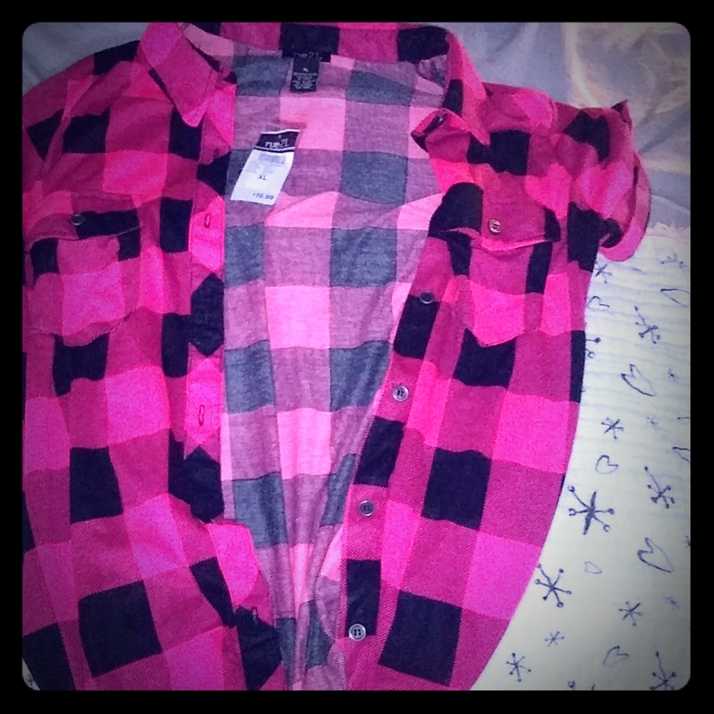 Rue 21 plaid button down short sleeve